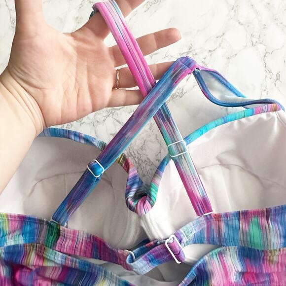 Torrid Multicolor Endless Stripe Push-up Demi Bikini Top Size 4X New with Tags - Picture 7 of 9